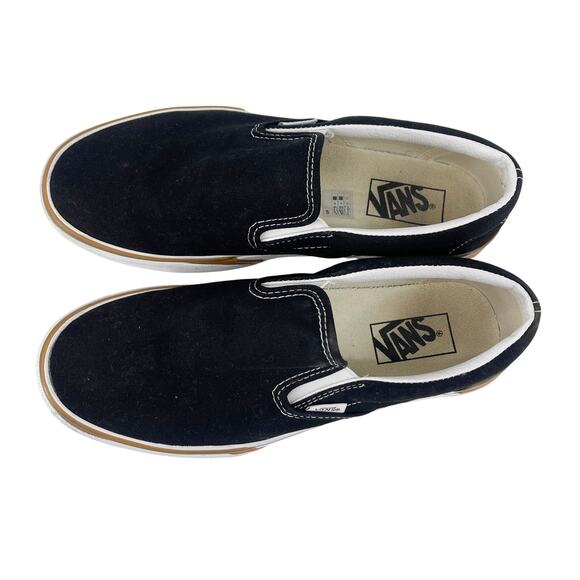 Vans Stacked Classic Slip Ons Black Gum Sneakers Size 9.5 Rare Platform Fit - Picture 4 of 9